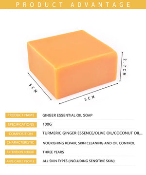 100g Turmeric Essential Oil Handmade Soap Face Wash Removal Acne Clean Cutin Oil Control Moisturizing Whitening Soap Skin Care