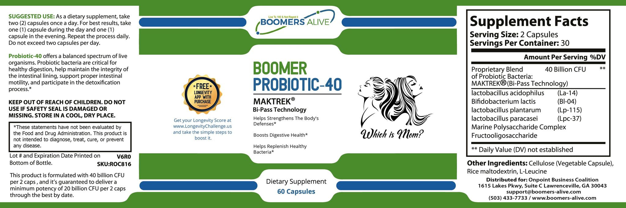Buy 1 - Get 2 FREE: Boomer Probiotic-40